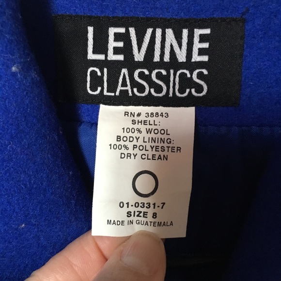 LARRY LEVINE Stunning Blue 💯 % Wool Coat ☃️⛄️ - Picture 14 of 14